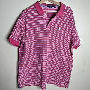 Vineyard vines striped polo shirt size large red blue